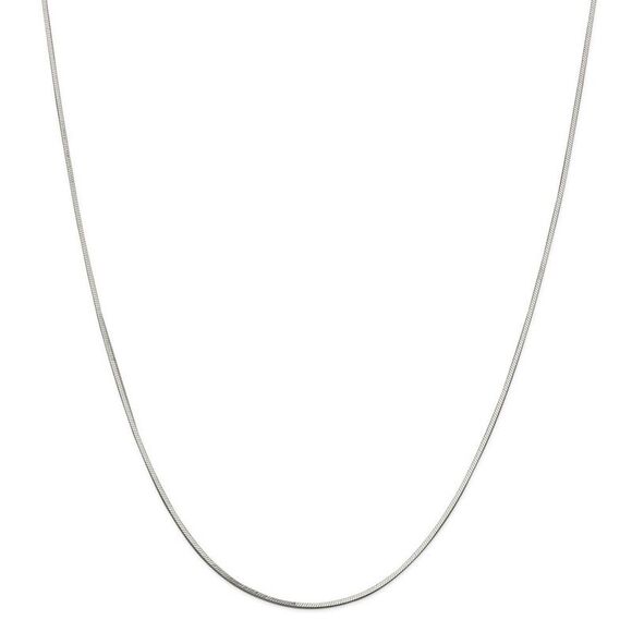 1mm Sterling Silver, Square Solid Snake Chain Necklace, 16 Inch - Picture 3 of 8